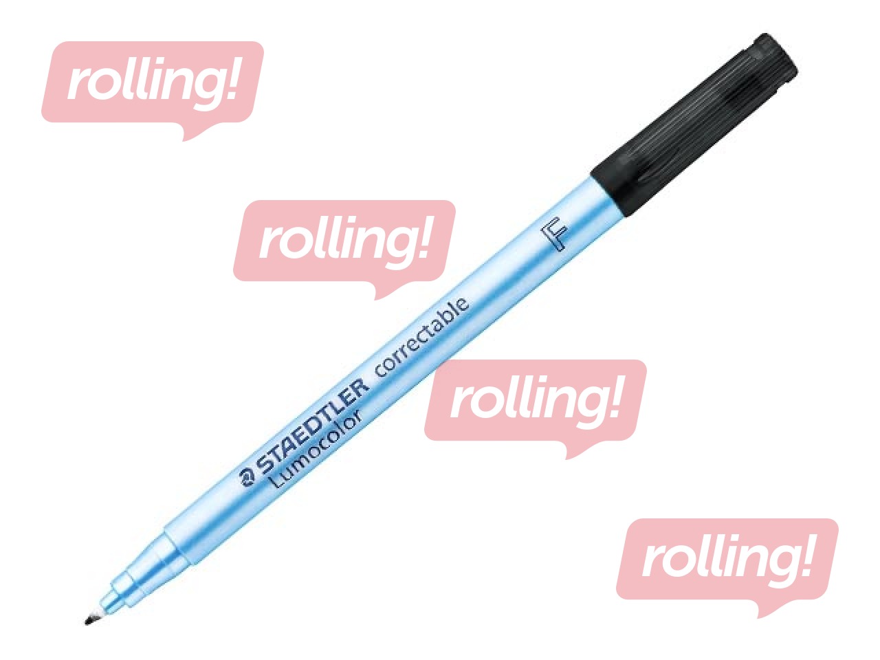 Marķieris Staedtler Lumocolor 305, dzēšamais, melns, 0.6mm