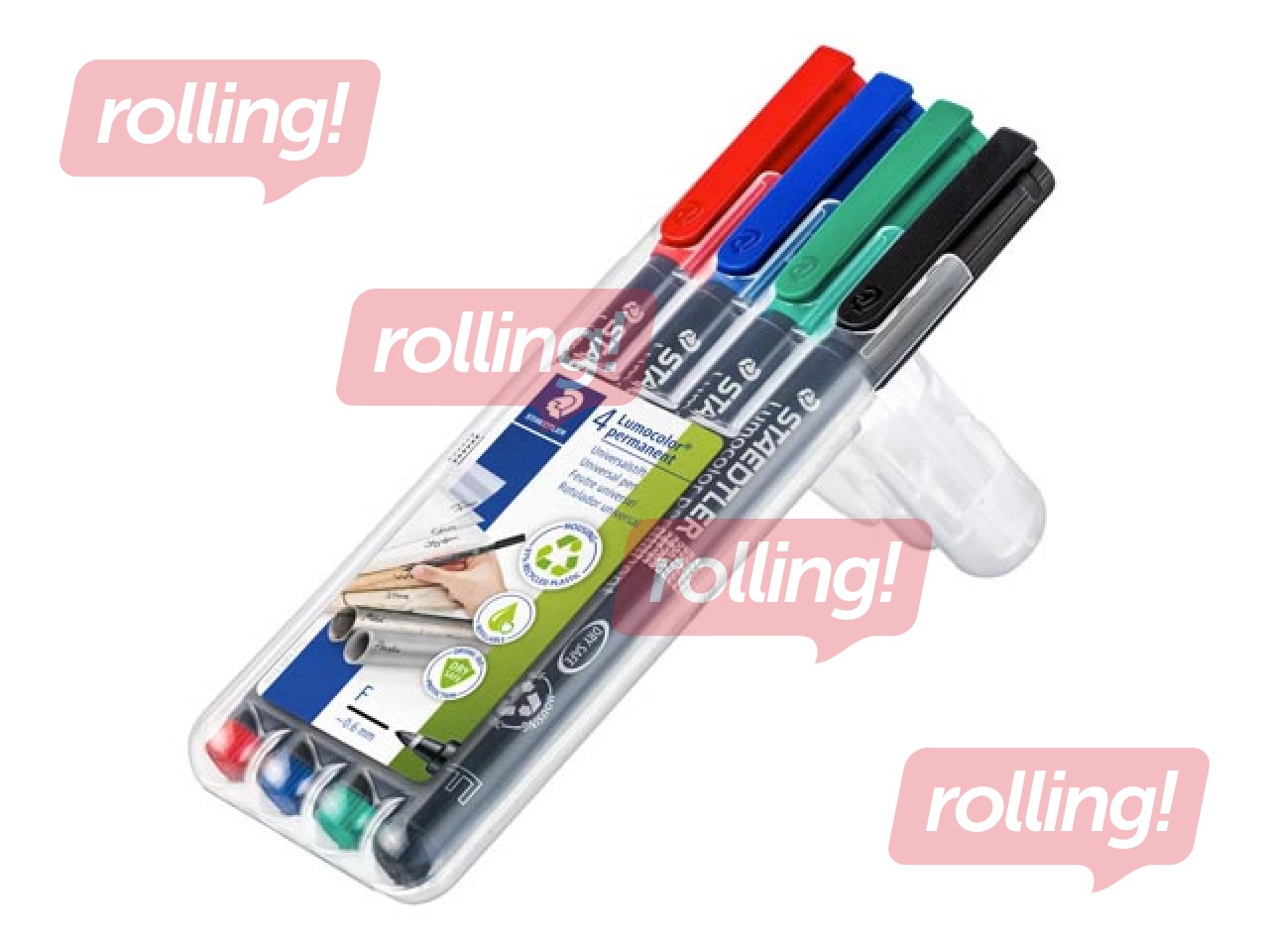 OHP Permanento marķieru komplekts Staedtler Lumocolor 318, 0.6mm, 4 krāsas