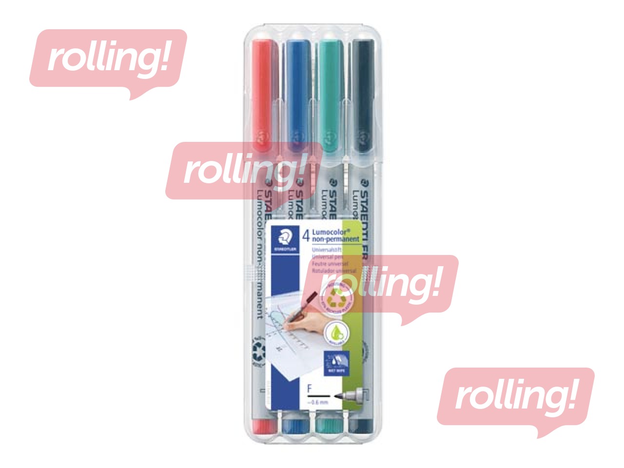 Marķieru komplekts Staedtler Lumocolor 316, 0.6mm, 4 krāsas, nav permanents