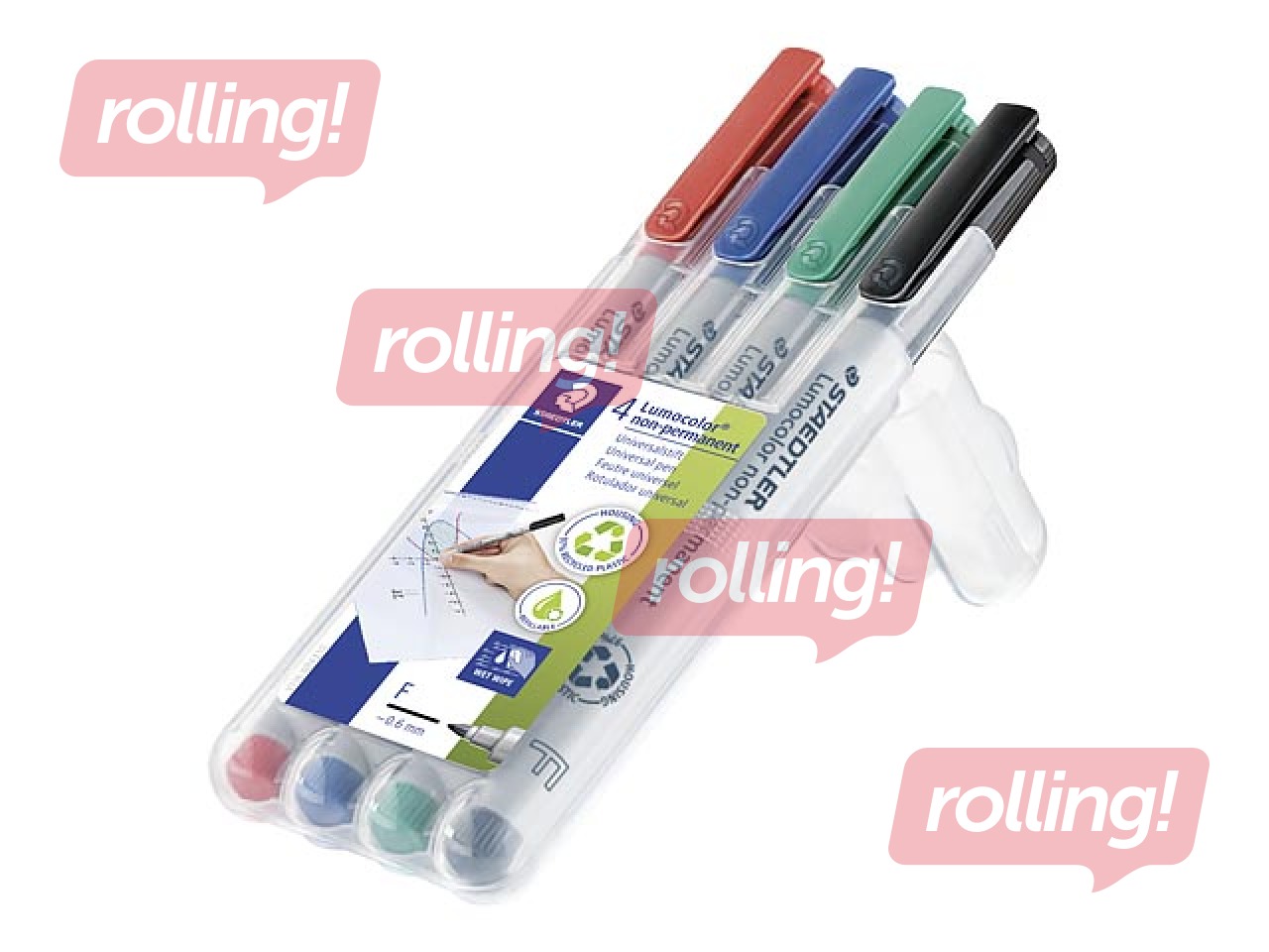 Marķieru komplekts Staedtler Lumocolor 316, 0.6mm, 4 krāsas, nav permanents