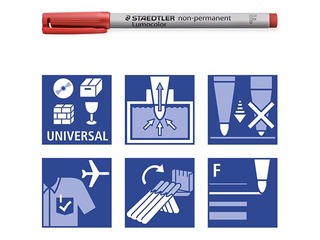 Marķieru komplekts Staedtler Lumocolor 316, 0.6mm, 4 krāsas, nav permanents