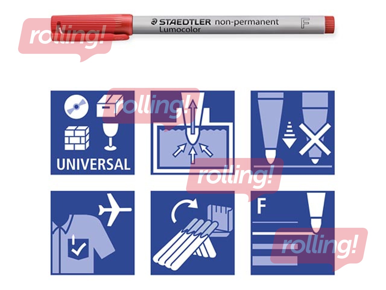 Marķieru komplekts Staedtler Lumocolor 316, 0.6mm, 4 krāsas, nav permanents