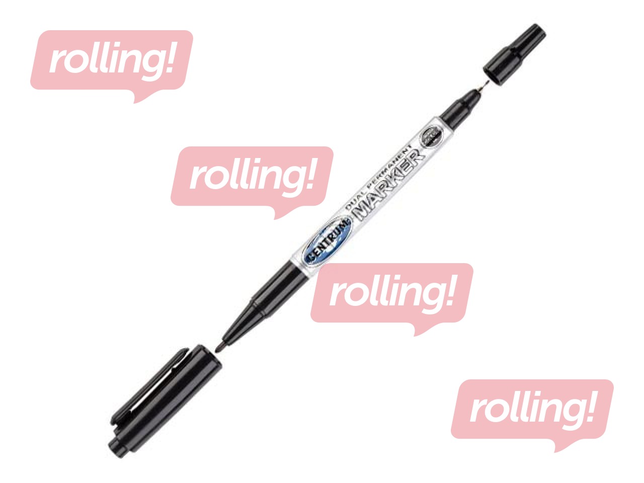 Permanentais marķieris Centrum CD / DVD, divpusējs, 2mm/0.5mm, melns