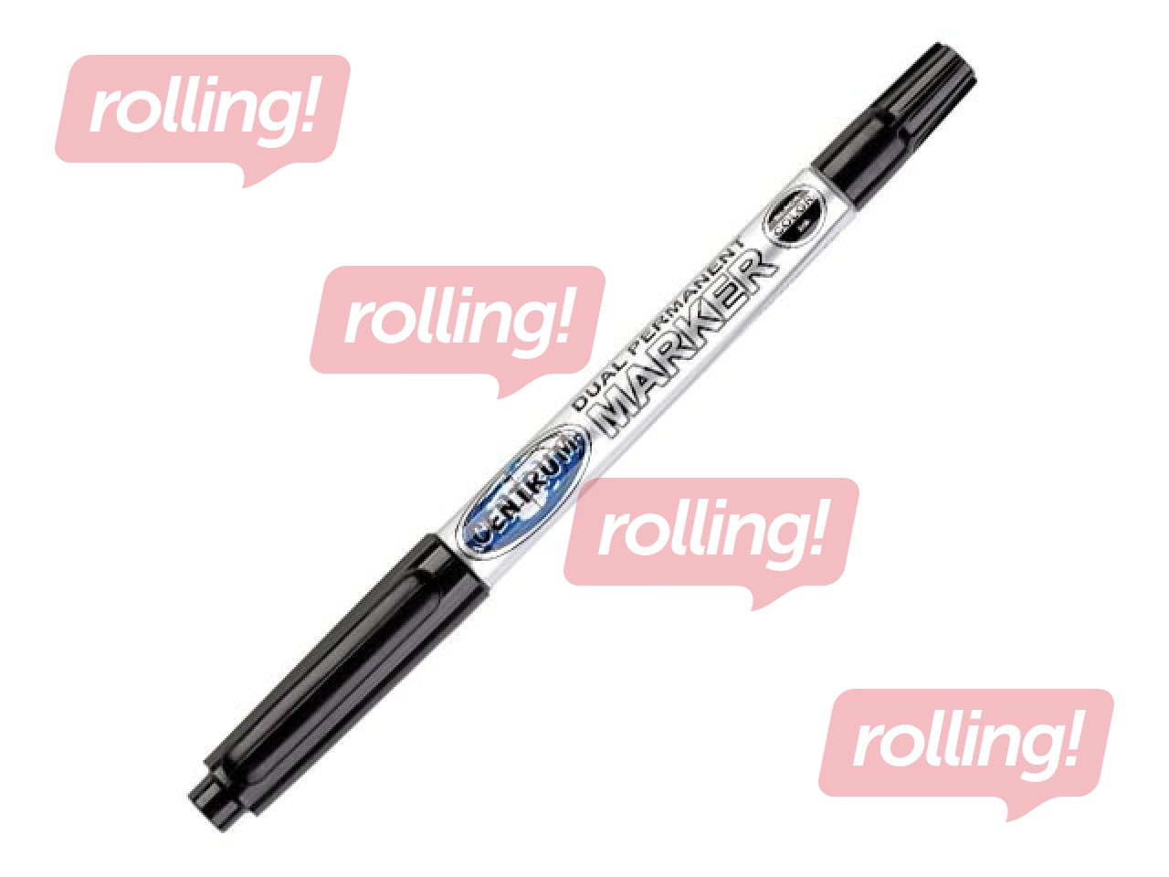 Püsimarker Centrum CD / DVD, kahe otsaga, 2 mm/ 0,5 mm, must