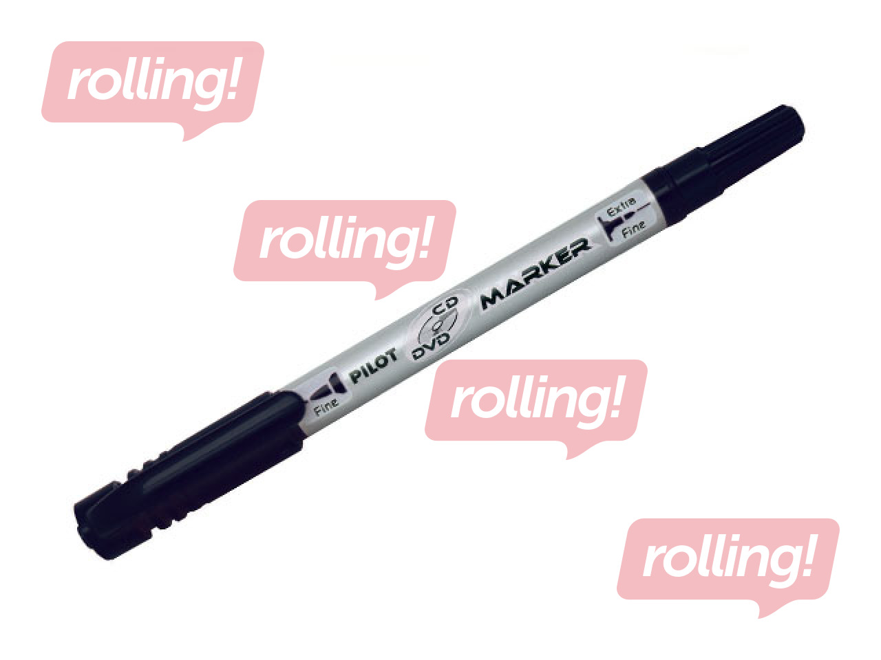 CD / DVD, marķieris Twin, divpusējs, melns