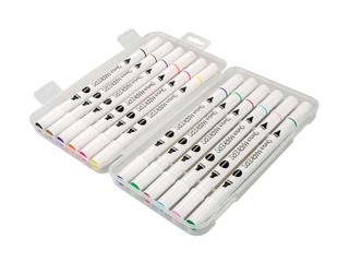 Marķieri skicēšanai un zīmēšanai, divpusējie, 12 krāsas