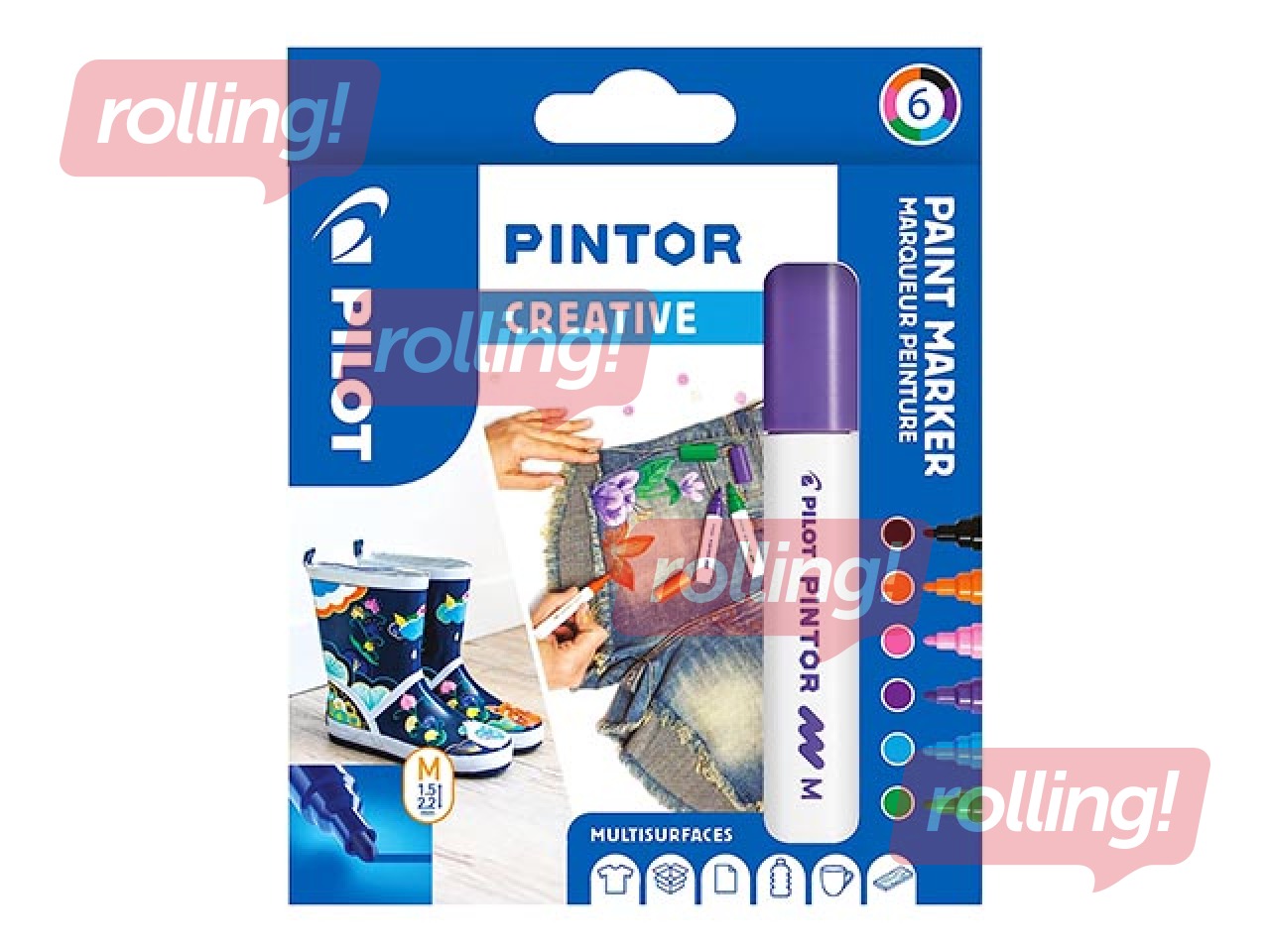 Permanento marķieru komplekts Pilot Pintor, 6 dažās krāsas