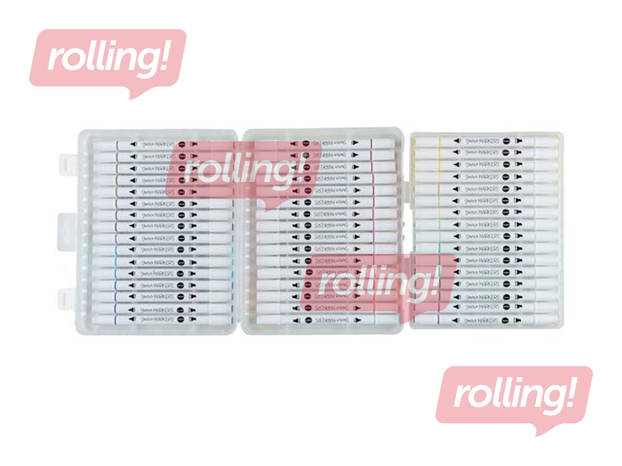 Marķieri skicēšanai un zīmēšanai, divpusējie, 48 krāsas