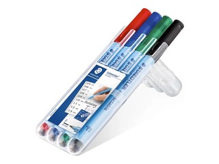 Marķieru komplekts Staedtler Lumocolor 305, dzēšamais, 0.6mm, 4 krāsas