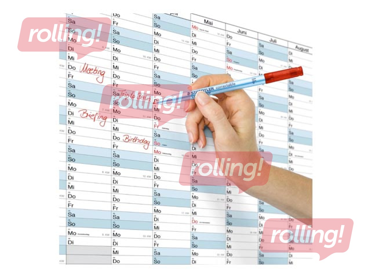 Marķieru komplekts Staedtler Lumocolor 305, dzēšamais, 0.6mm, 4 krāsas