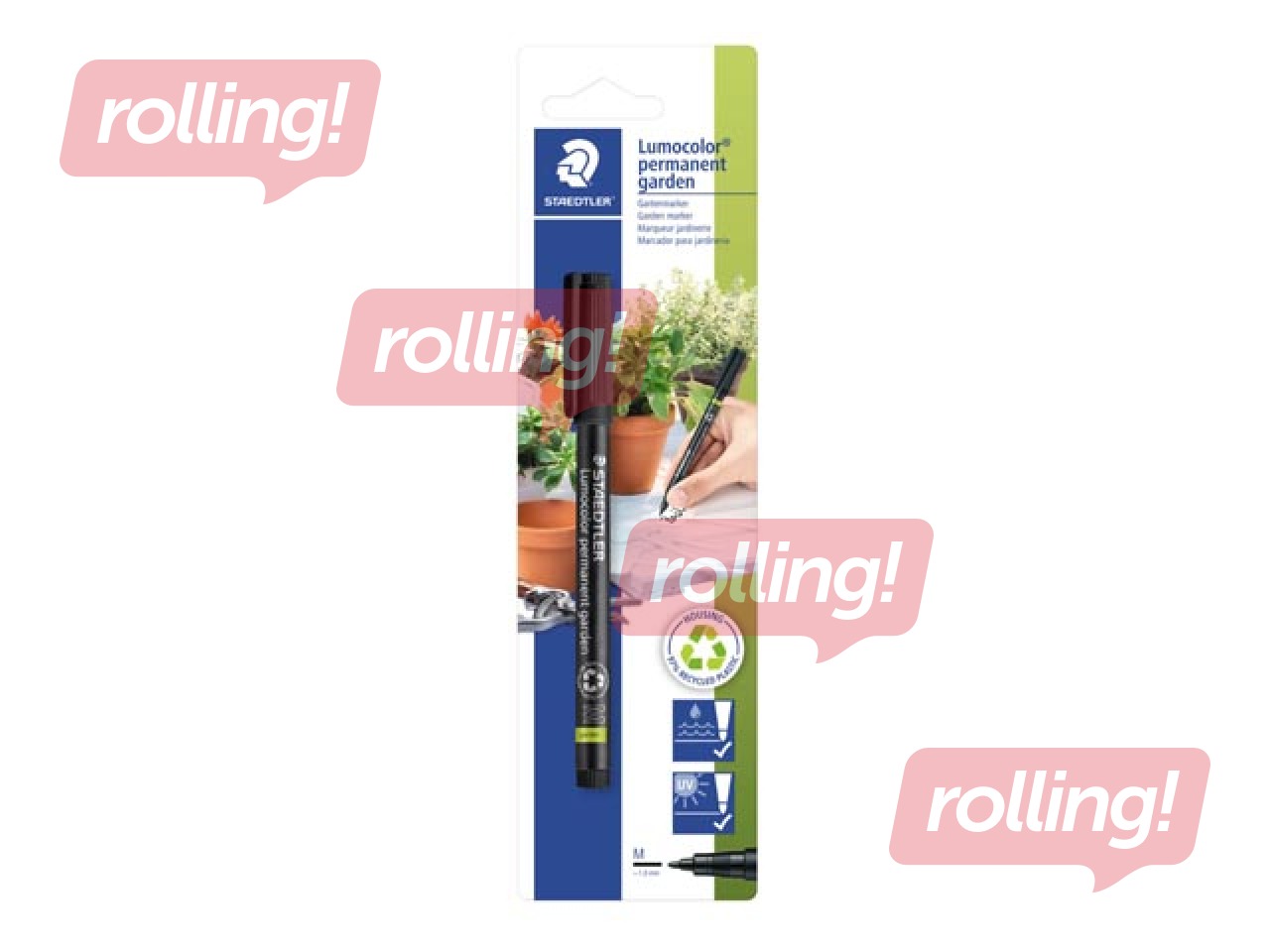 Noturīgais marķieris Staedtler Lumocolor 319GM dārzkopjiem, 1.0 mm, melns