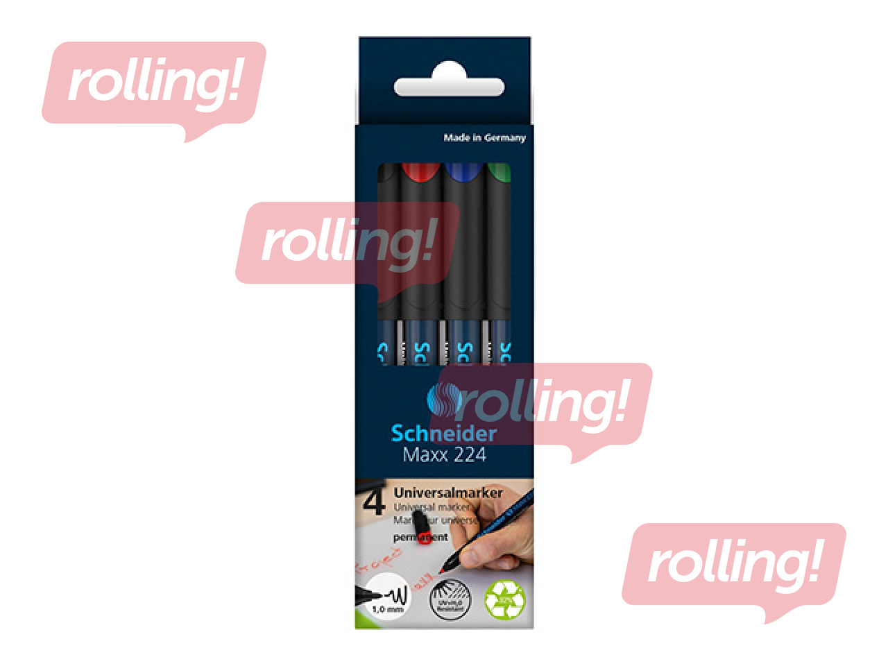 Набор перманентных маркеров OHP Schneider, 4 цвета, 1.0мм