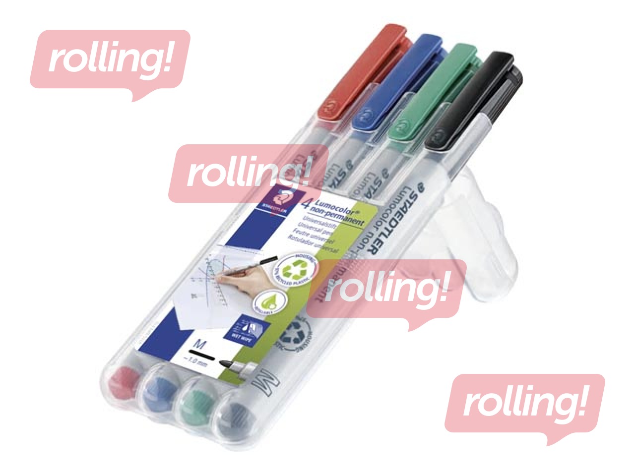 Marķieru komplekts Staedtler Lumocolor 315, 1mm, 4 krāsas, nav permanents