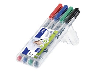 Marķieru komplekts Staedtler Lumocolor 311, 0.4mm, 4 krāsas, nav permanents