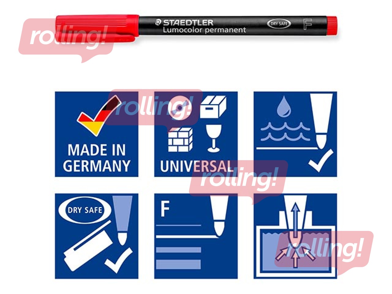 OHP permanentais marķieris Staedtler 318, sarkans, 0.6mm