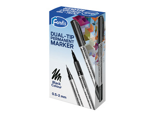Permanentais marķieris Forofis, CD / DVD, divpusējs, melns, 0.5-2mm