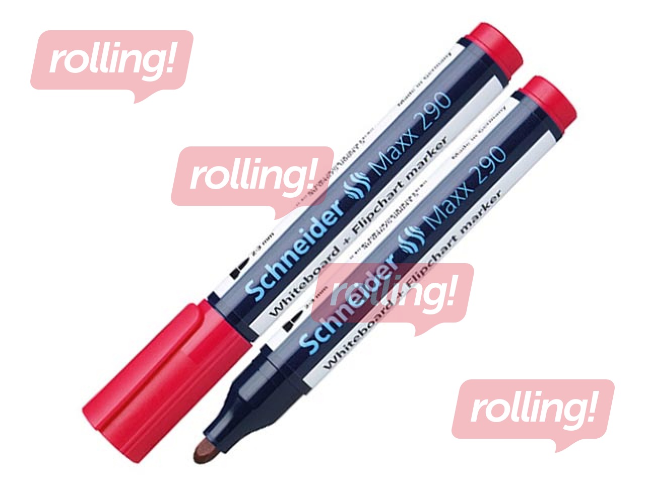Marķieris baltajai tāfelei, Schneider 290, apaļš, sarkans