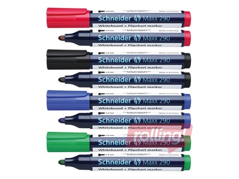 Whiteboard marker, Schneider 290, set 4pcs.