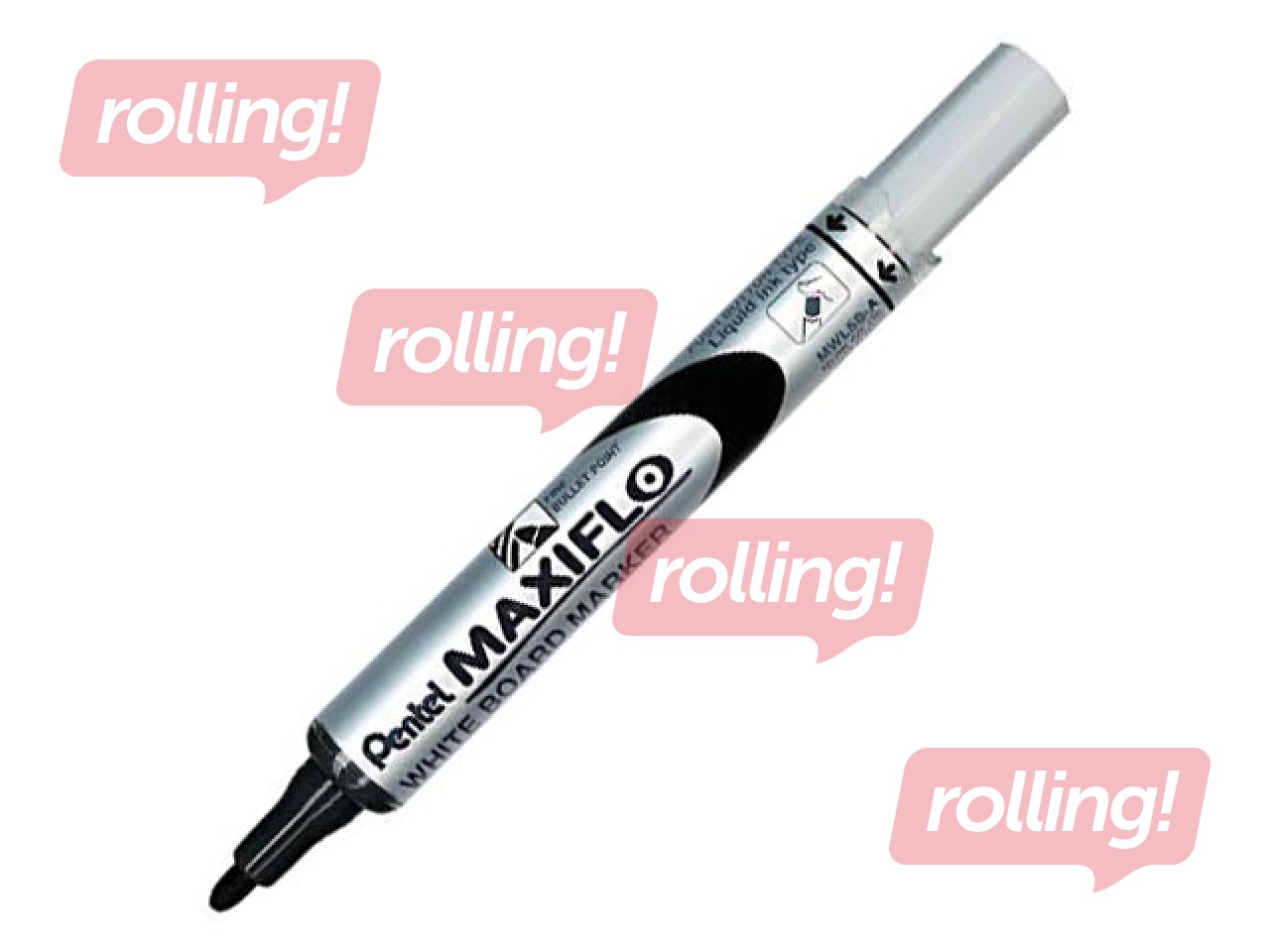 Marķieris baltajai tāfelei, Pentel Maxiflo, konisks, melns