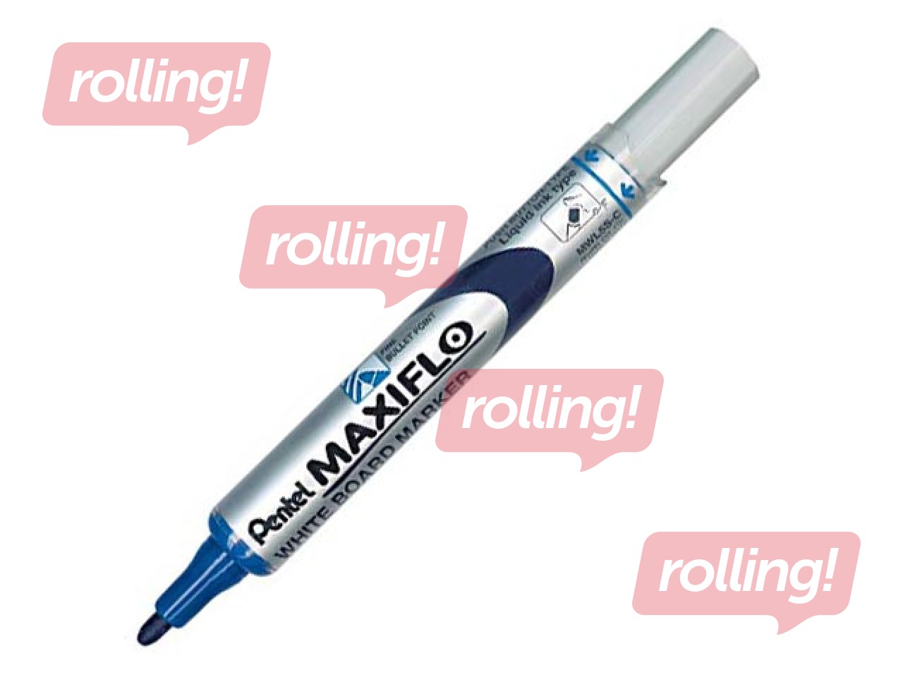 Маркер для белых досок PENTEL MAXIFLO, конический наконечник, 4 мм, синий