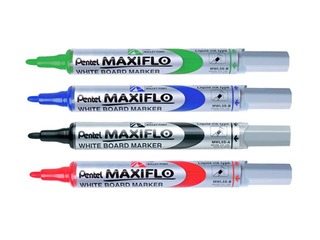 Набор маркеров для белых досок Pentel Maxiflo, конический наконечник, 4 мм, 4 цвета