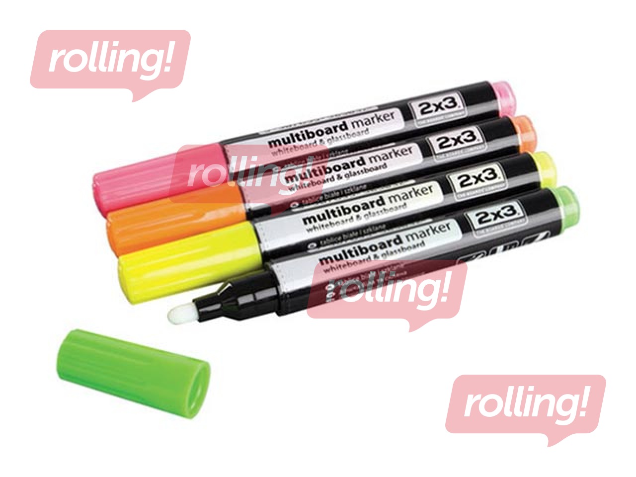 Marķieru komplekts baltajām un stikla tāfelēm 2x3, 4 krāsas