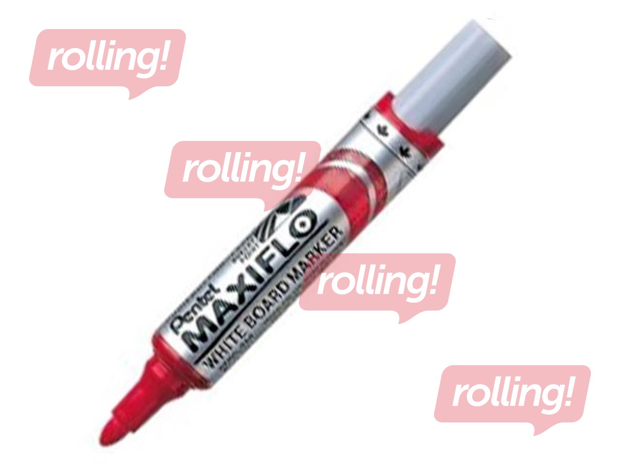 Marķieris baltajām tāfelēm Pentel Maxiflo, 6 mm, apaļš, sarkans