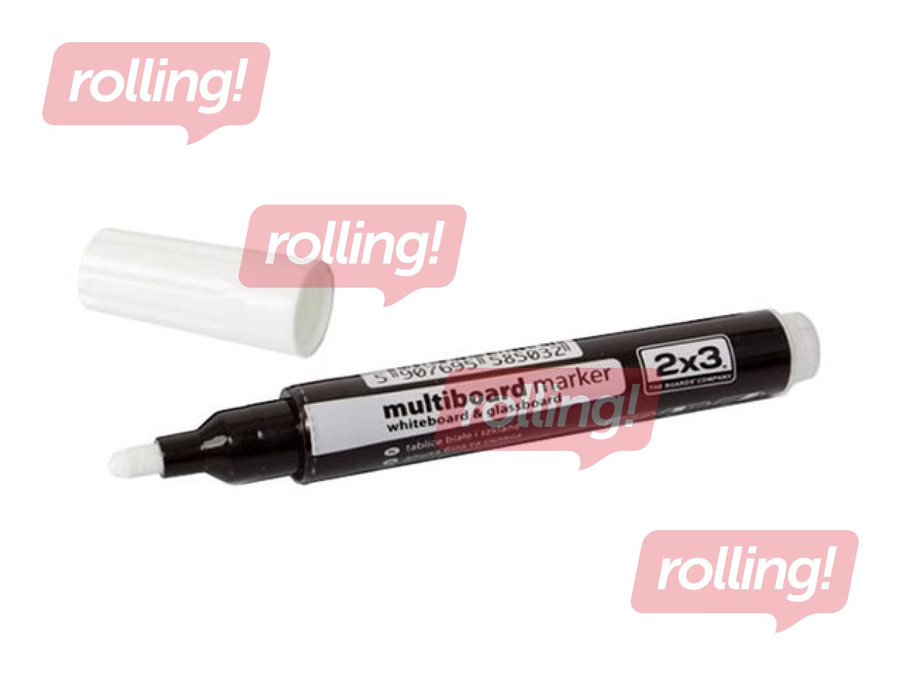 Marķieris stikla tāfelei, 2x3, AS141, balts