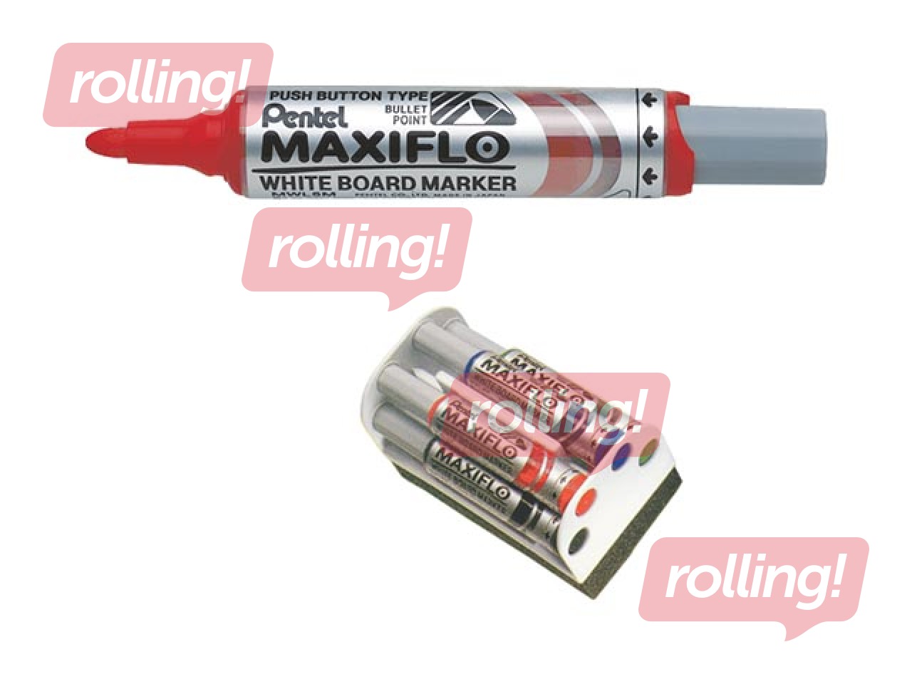 Marķieru komplekts tāfelēm Pentel Maxiflo, 6 mm, 4 krāsas