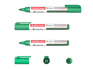 Marķieris baltajai tāfelei, Erich Krause LW-600, apaļš, zaļš