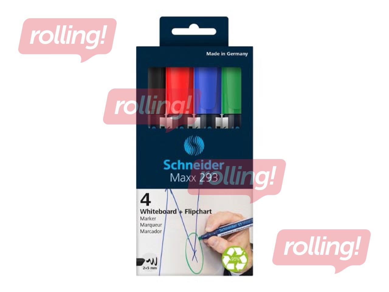 Marķieru komplekts baltajai tāfelei un flipchart papīram Schneider 293, 2-5mm