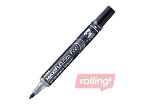 Marķieris baltajām tāfelēm, Pentel Maxiflo Flexfeel, konisks, 4 mm, melns