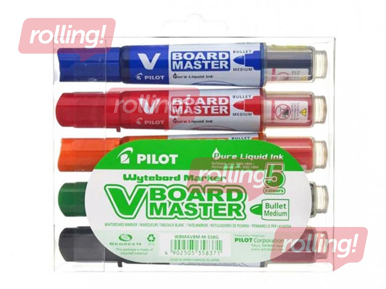Tahvli markerite komplekt  Pilot V Board Master, 2.3 mm, 5 värvi