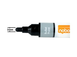 Valge tahvli markerid Nobo Liquid, ümmargune ots, 3 mm, 6 tk