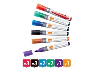 Whiteboard Pens Nobo Liquid, Bullet Tip, 3 mm, 12 pcs