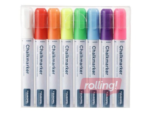 Chalk marker Europel, 6 mm, 8 colours