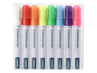 Chalk marker Europel, 6 mm, 8 colours