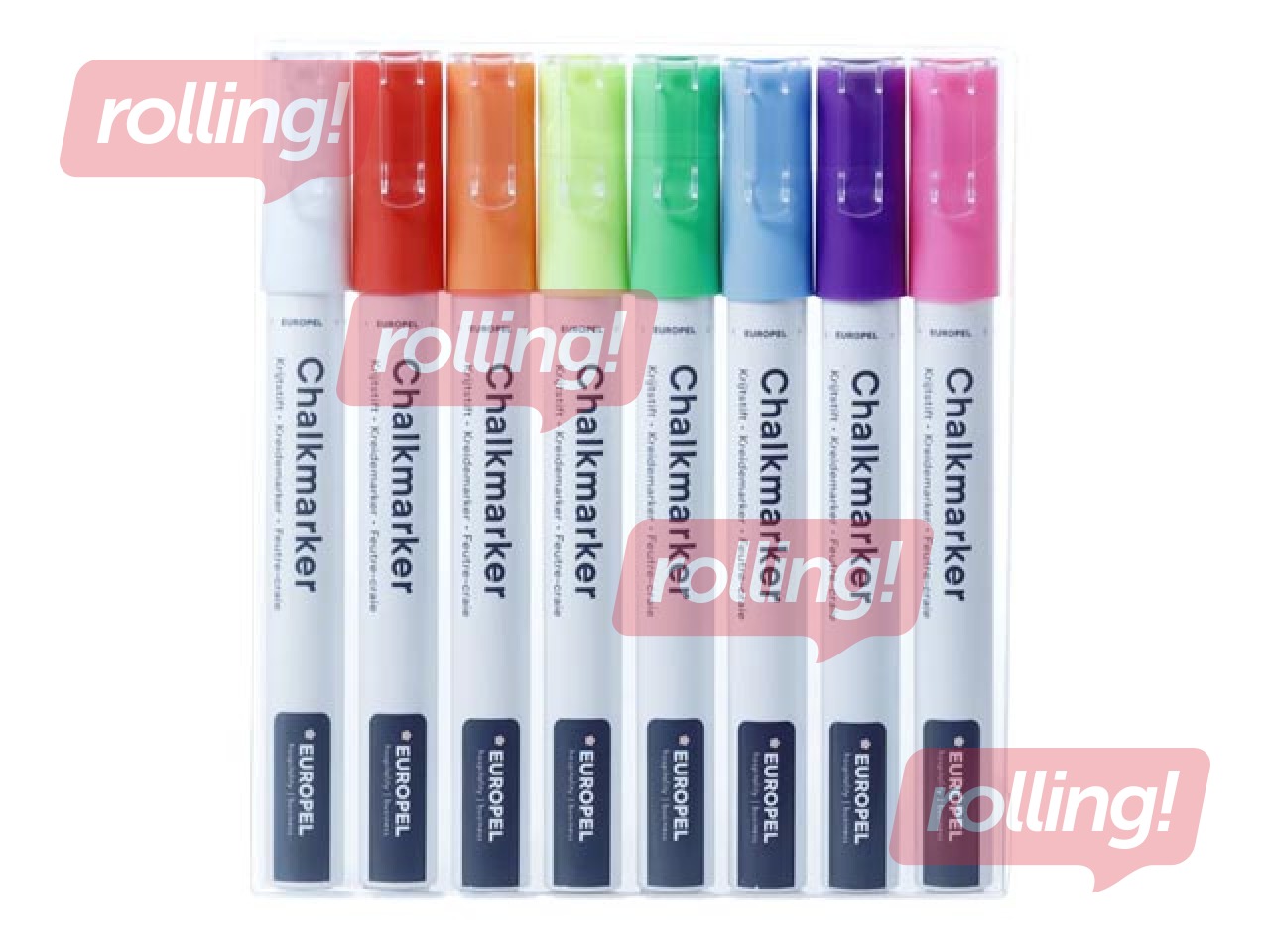 Комплект меловых маркеров Europel, 3 мм, 8 цветов