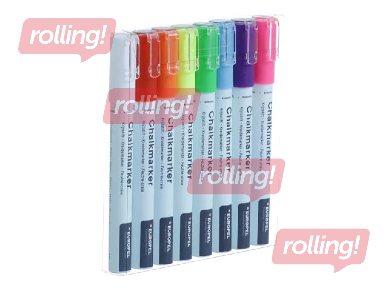 Krīta marķieru komplekts Europel, 3 mm, 8 krāsas