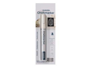 Chalk marker Europel, white, 6mm