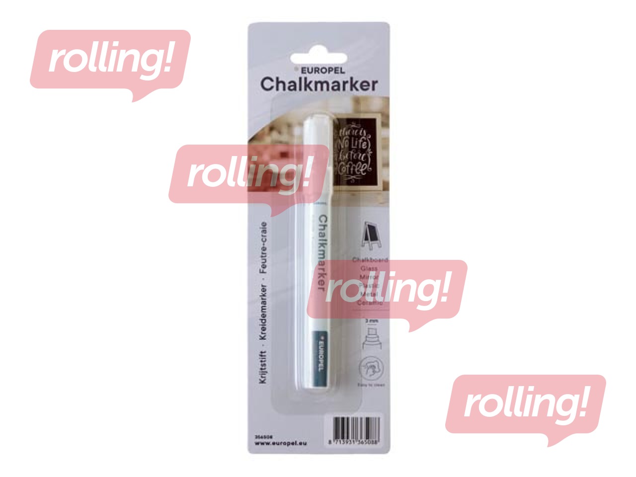 Kriidimarker Europel, valge, 3mm