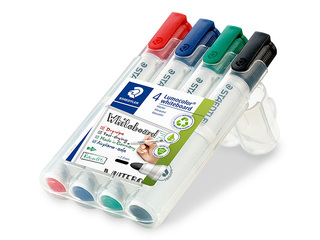 Marķieru komplekts baltajām un stikla tāfelēm Staedtler Lumocolor, 4 krāsas
