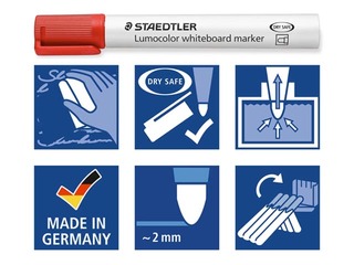 Marķieru komplekts baltajām un stikla tāfelēm Staedtler Lumocolor, 4 krāsas