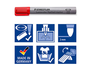 Marķieru komplekts flipchart papīram, Staedtler Lumocolor, 4 krāsas