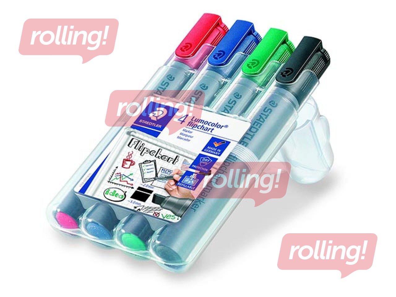 Flipchart paper set Staedtler Lumocolor 356B, 4 colours