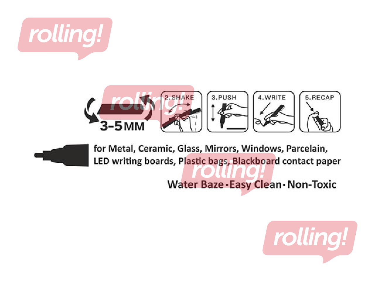 Chalk marker Centrum, 3-5 mm, white