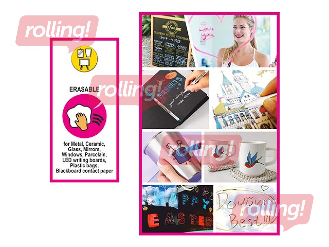 Набор меловых маркеров Centrum Metallic, 3-5 мм,, 8 цветов