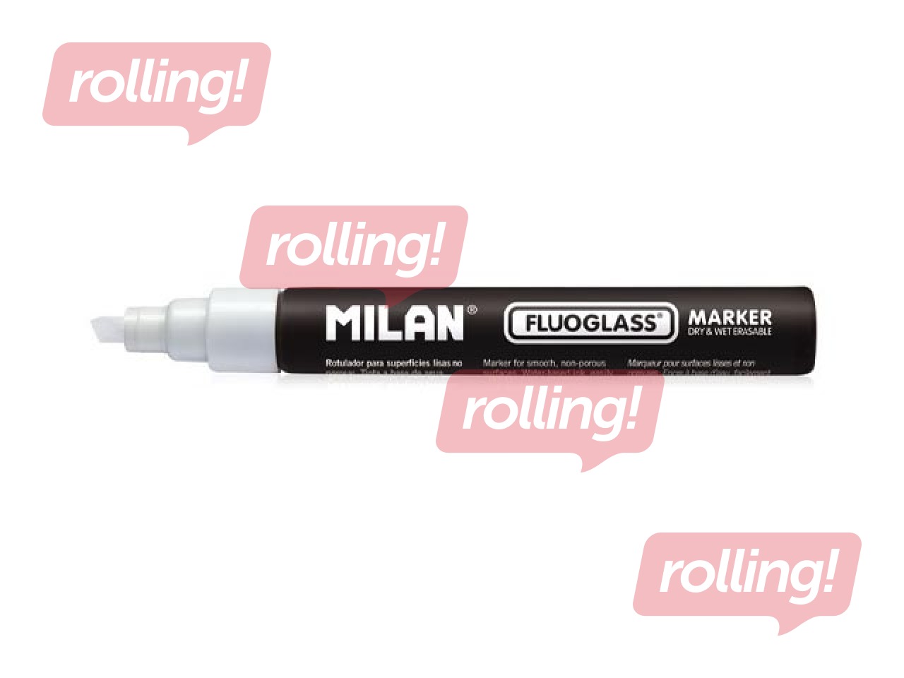 Marķieris stikla tāfelei Milan, Fluoglass, balts, 3-4mm