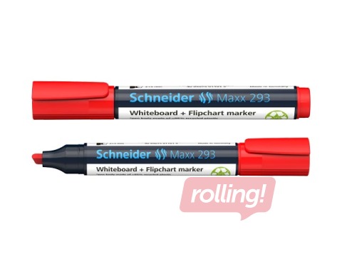 Marķieris baltajai tāfelei un flipchart papīram Schneider 293, 2-5mm, sarkans