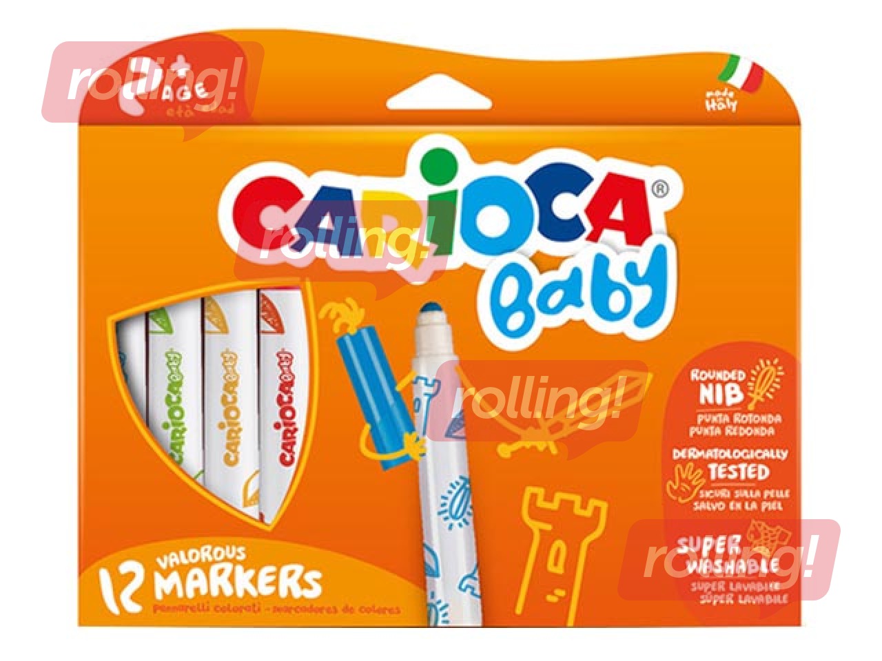 Flomāsteri Carioca Super Baby, 12 krāsas